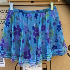 Basic Editions Blue Floral Skirt/Skort Sz XL